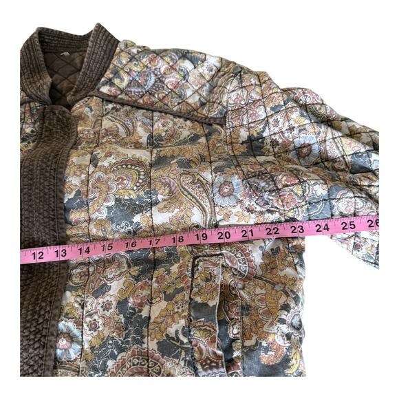 Free People Great Escape Reversible Quilted Bomber Jacket Paisley Print Size S - Picture 9 of 12